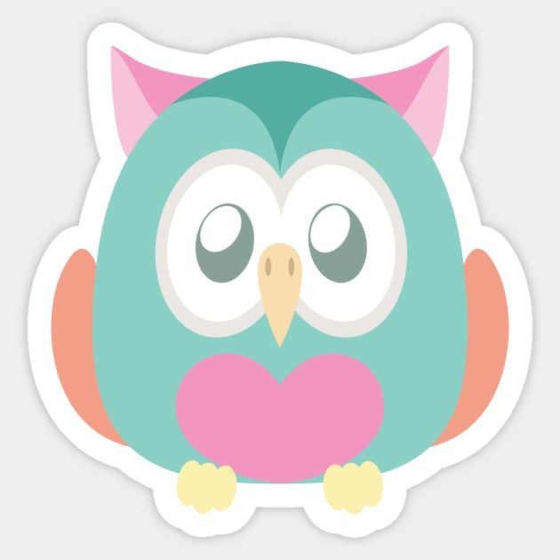 Colorful owl Sticker by GazingNeko